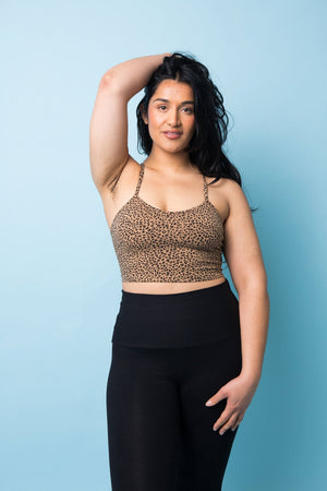 Crop Vest in Classic Leopard Print - Manners London