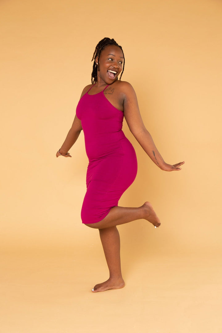 Eka Racer Back Dress in Pinky - Purply - Manners London