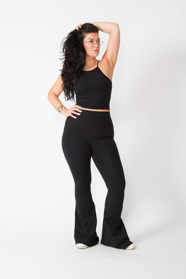 Faiza Flare Trousers Petite in Black - Manners London