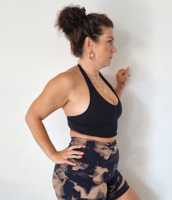 Halter Crop Top in Black - Manners London