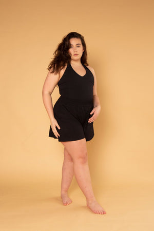 Halter Full Length Top in Black - Manners London