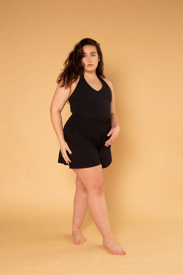 Halter Full Length Top in Black - Manners London