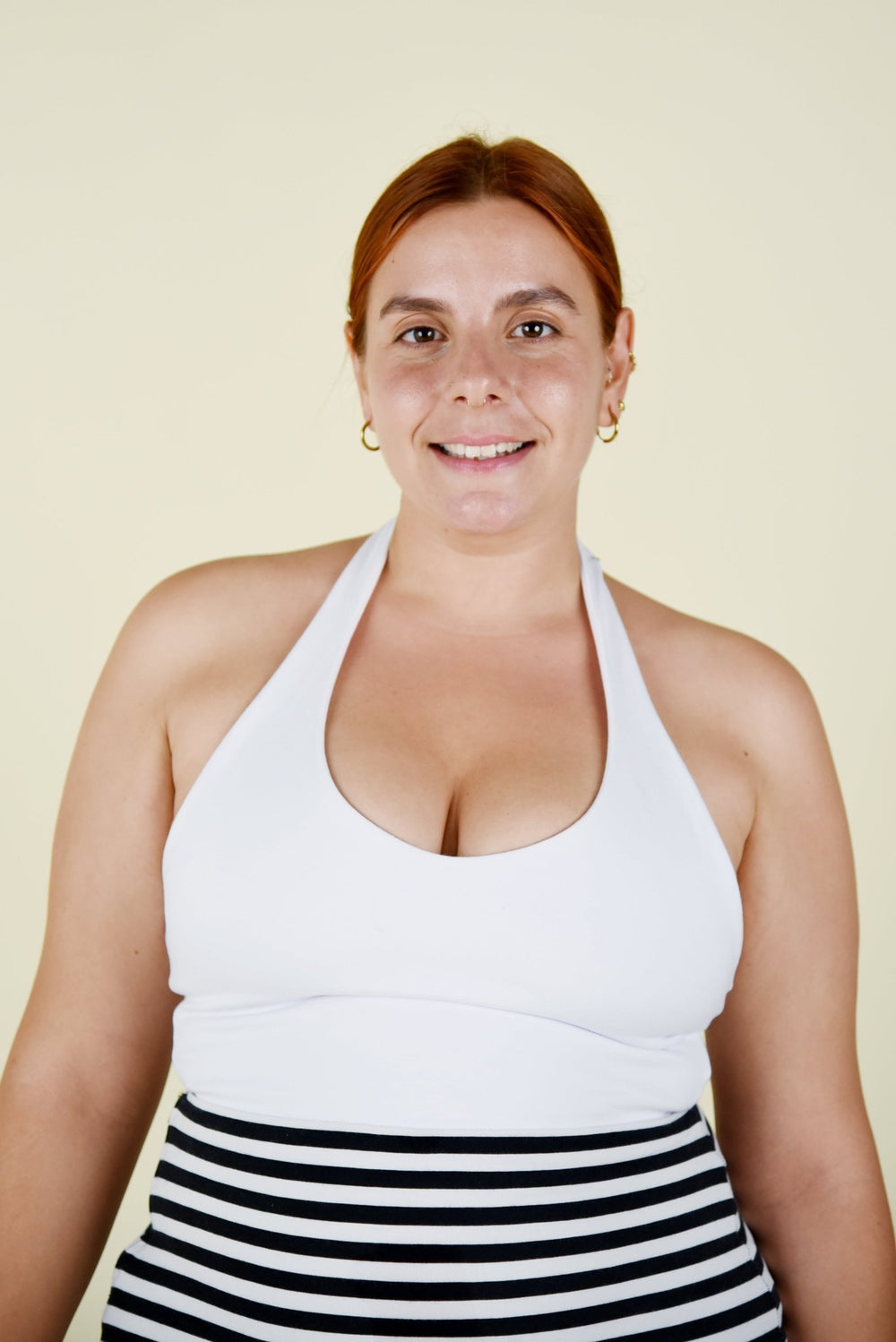 Halter full length top in White - Manners London