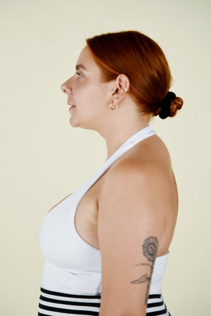 Halter full length top in White - Manners London