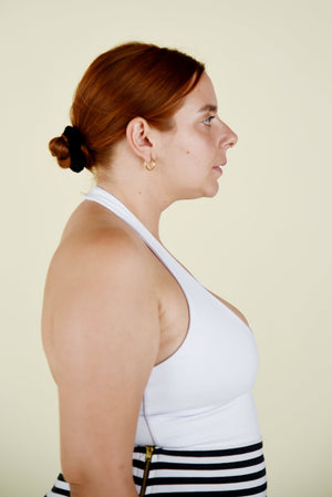 Halter full length top in White - Manners London