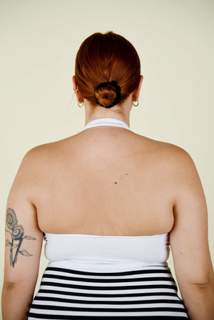 Halter full length top in White - Manners London