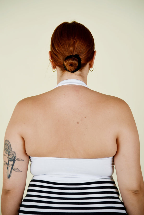 Halter full length top in White - Manners London