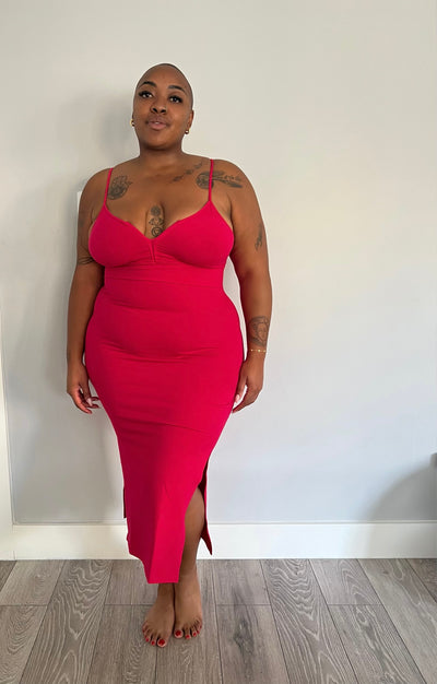 Saffi Midi Dress in Fuschia
