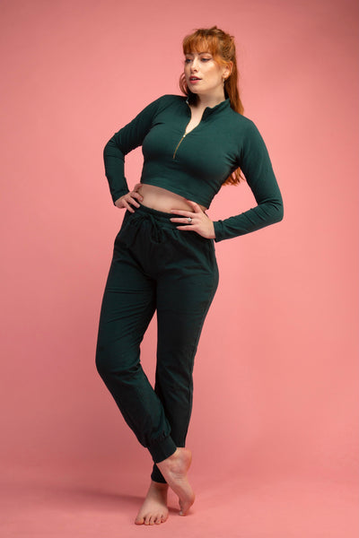 Trackie Trousers in Forest Green