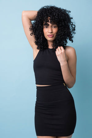 Iza Crop Vest Top in Black - Manners London