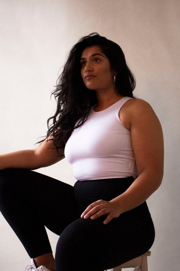Iza Crop Vest Top in White - Manners London