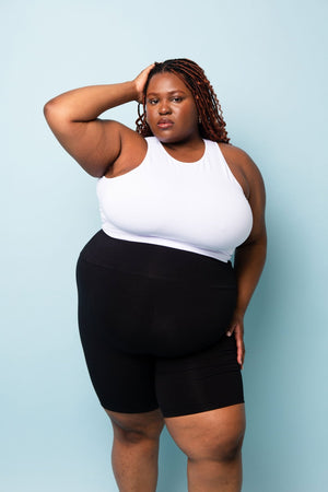 Iza Crop Vest Top in White - Manners London