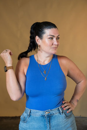 Iza Full Length Vest Top in Forgetmenot - Manners London