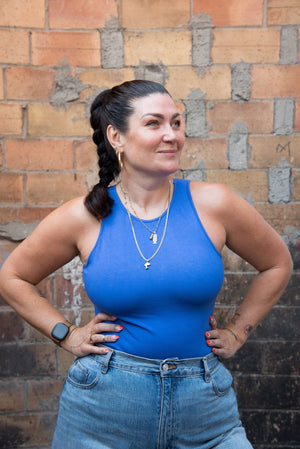 Iza Full Length Vest Top in Forgetmenot - Manners London