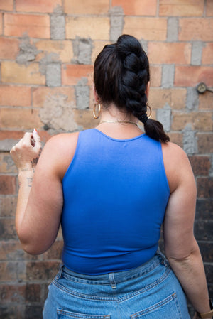 Iza Full Length Vest Top in Forgetmenot - Manners London