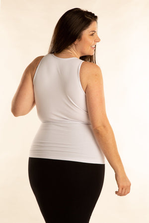 Iza Full Length Vest Top in White - Manners London