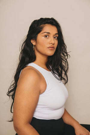 Iza Full Length Vest Top in White - Manners London