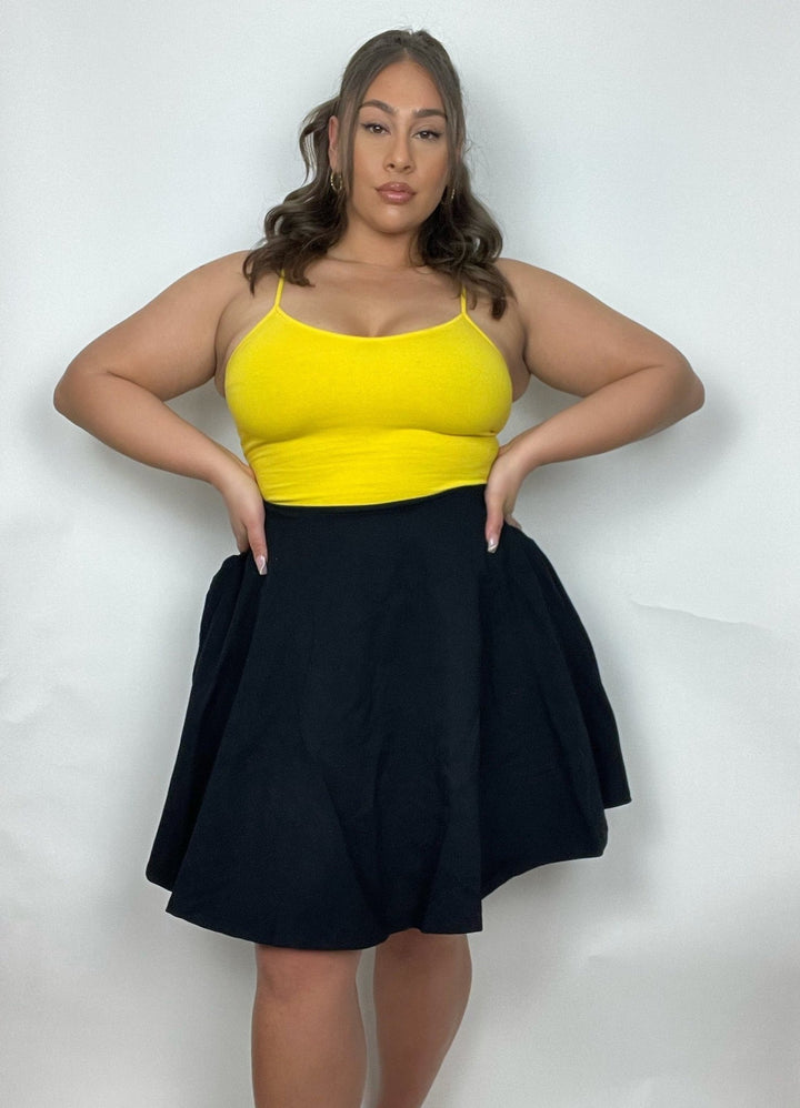 Jola Pocket Skater Mini Dress and Skirt in Black - Manners London