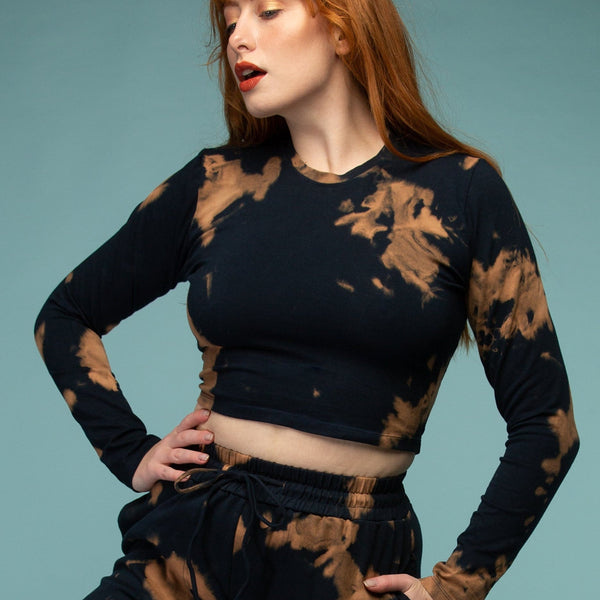 Leki Crop Top in Acid Wash - Manners London