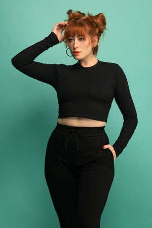 Leki Crop Top in Black - Manners London