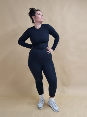 Leki Full Length Top in Black - Manners London