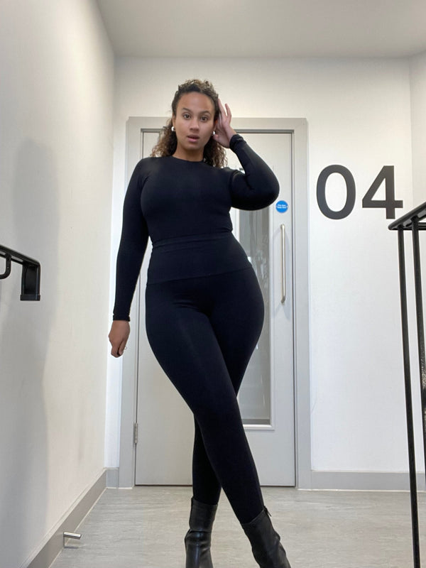 Leki Full Length Top in Black - Manners London