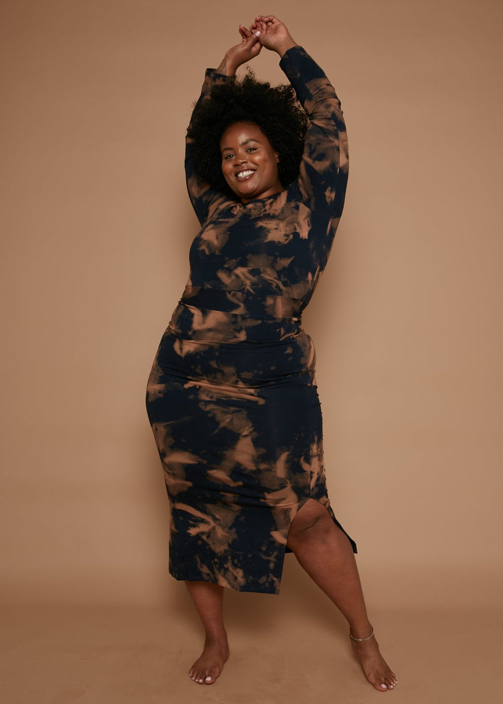 Leki Midi Dress in Acid Wash - Manners London