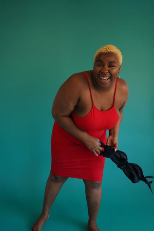 Nata Pencil Dress in Pomegranate Red - Manners London