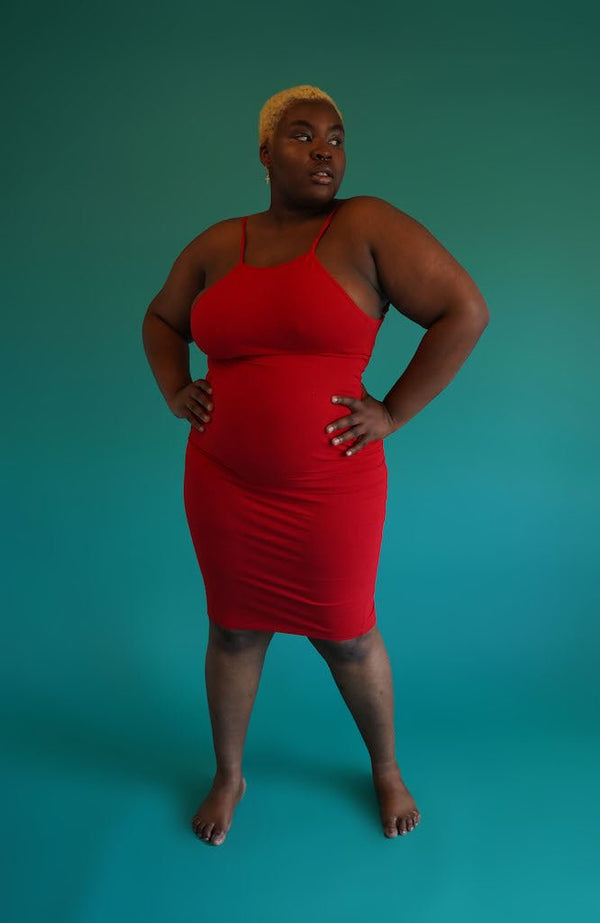 Nata Pencil Dress in Pomegranate Red - Manners London