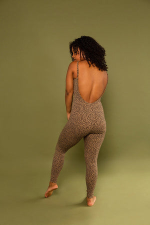 Santai Jumpsuit in Classic Leopard - Manners London