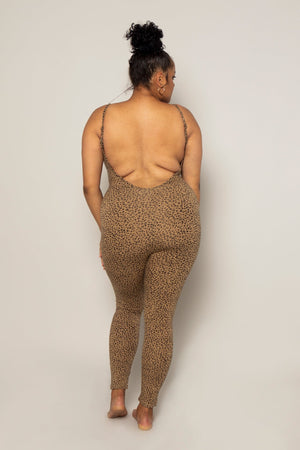 Santai Jumpsuit in Classic Leopard - Manners London