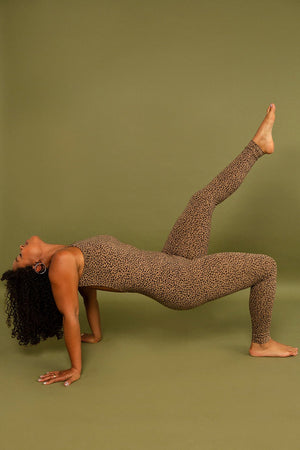 Santai Jumpsuit in Classic Leopard - Manners London