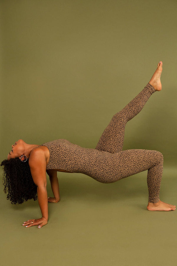 Santai Jumpsuit in Classic Leopard - Manners London