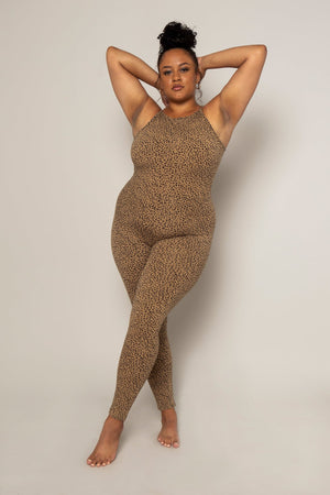 Santai Jumpsuit in Classic Leopard - Manners London