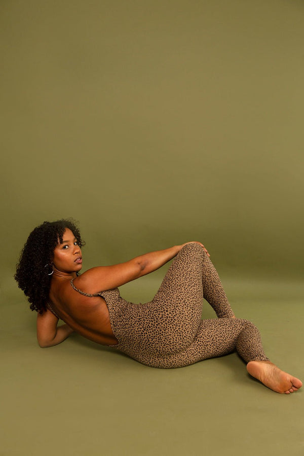 Santai Jumpsuit in Classic Leopard - Manners London