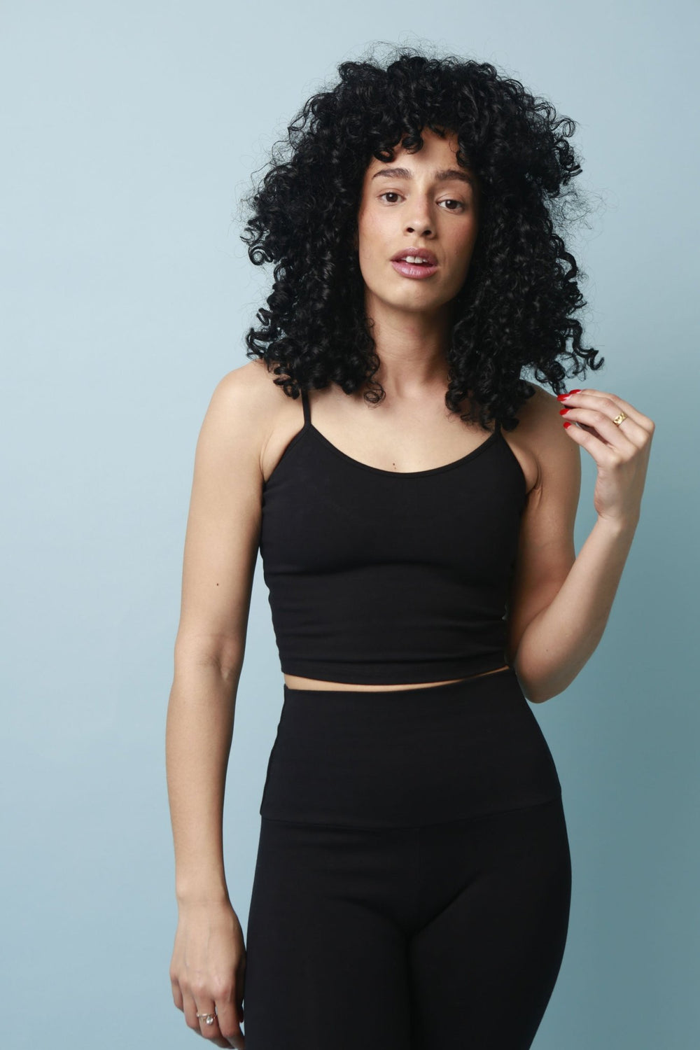 Scoop Crop Vest in Black - Manners London