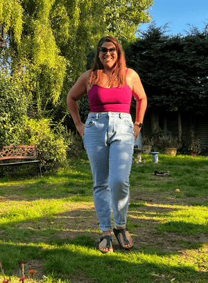 Scoop Crop Vest in Pinky - Purply - Manners London