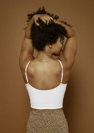 Scoop Crop Vest in White - Manners London