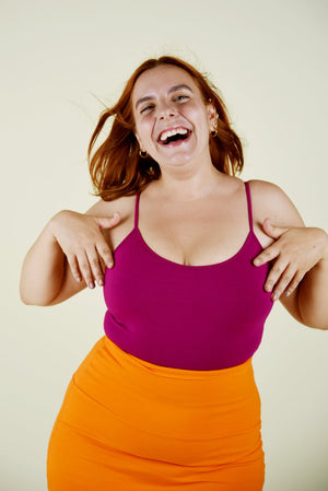 Scoop Full Length Vest in Pinky - Purply - Manners London