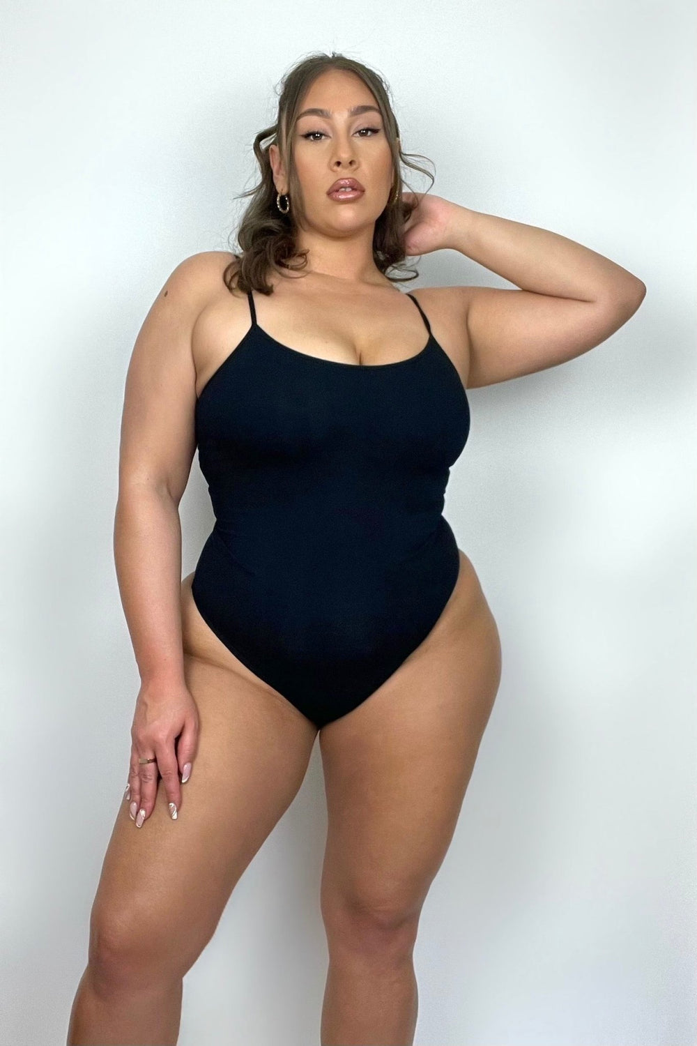 Scoop Vest Bodysuit in Black - Manners London