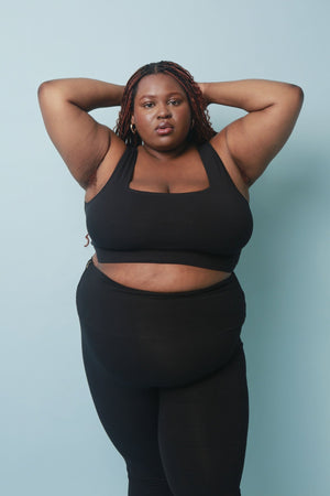 Square Neck Crop Vest in Black - Manners London