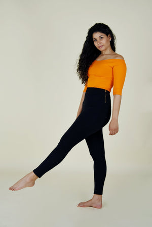 Super High Waist Tib Pant Regular in Black - Manners London