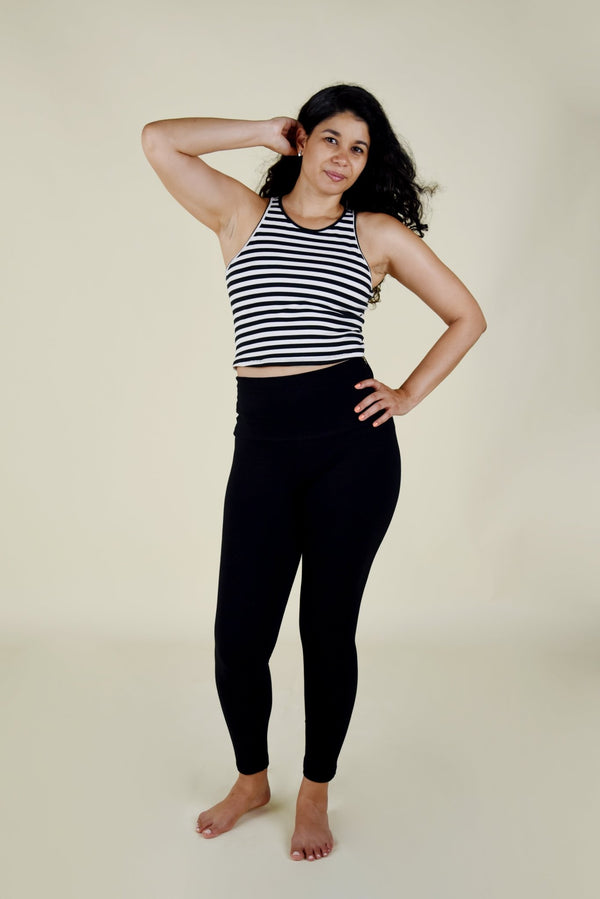 Super High Waist Tib Pant Regular in Black - Manners London