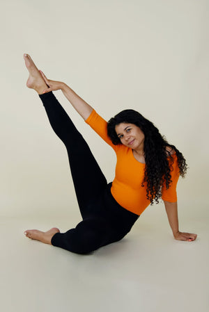 Super High Waist Tib Pant Regular in Black - Manners London