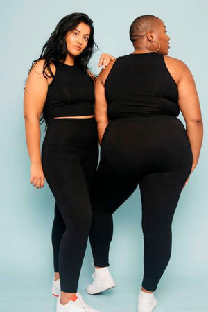 Super High Waist Tib Pant Regular in Black - Manners London