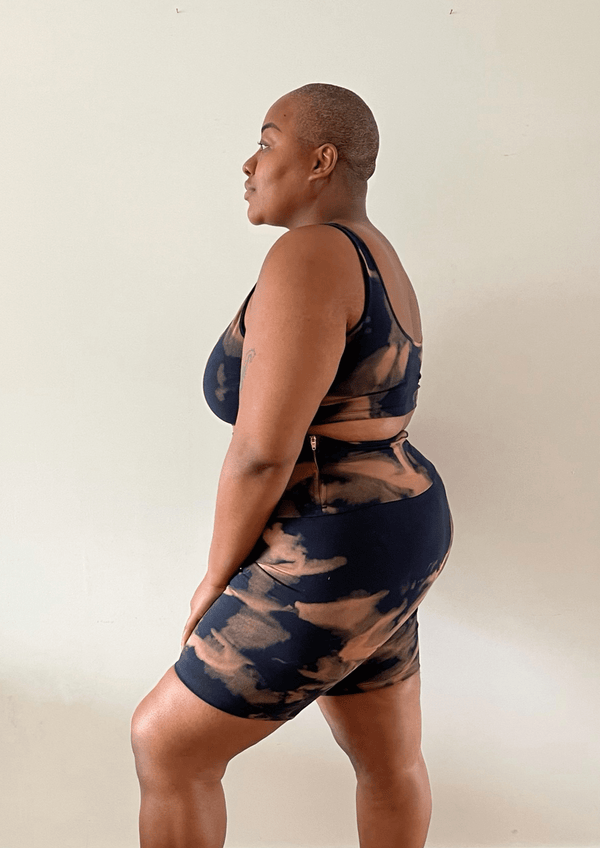 Super High Waisted Tib Cycle Shorts in Acid Wash - Manners London
