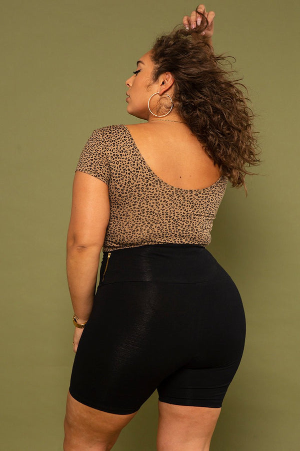 Super High Waisted Tib Cycle Shorts in Black - Manners London