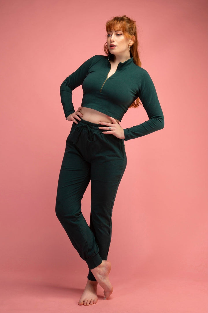 Trackie Trousers in Forest Green - Manners London