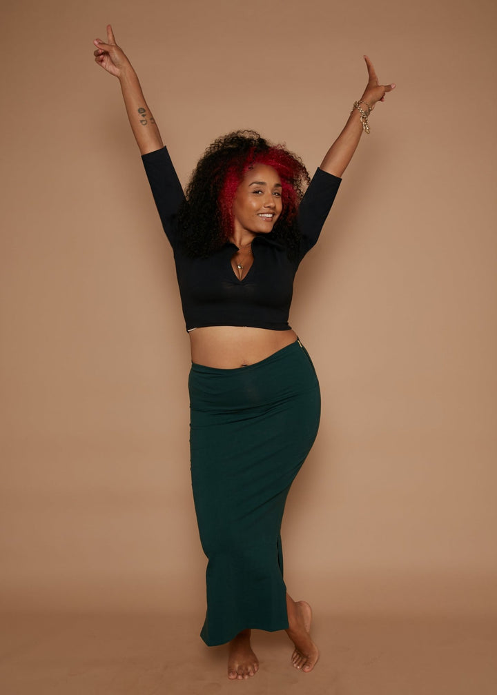 Zaba Crop Top in Black - Manners London